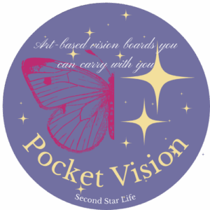 logo for portable vision board workshop called Pocket Vision by Second Star Life