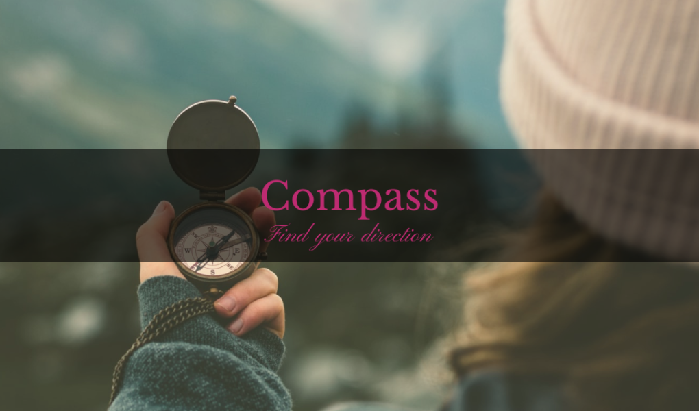 Compass group coaching slider image of woman holding a compass and the title
