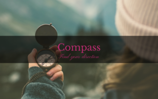 Compass group coaching slider image of woman holding a compass and the title